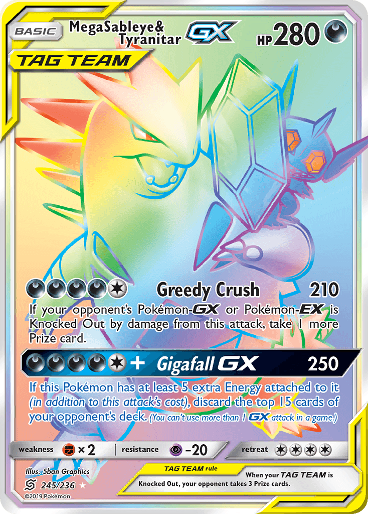 Mega Sableye & Tyranitar-GX, Unified Minds 245