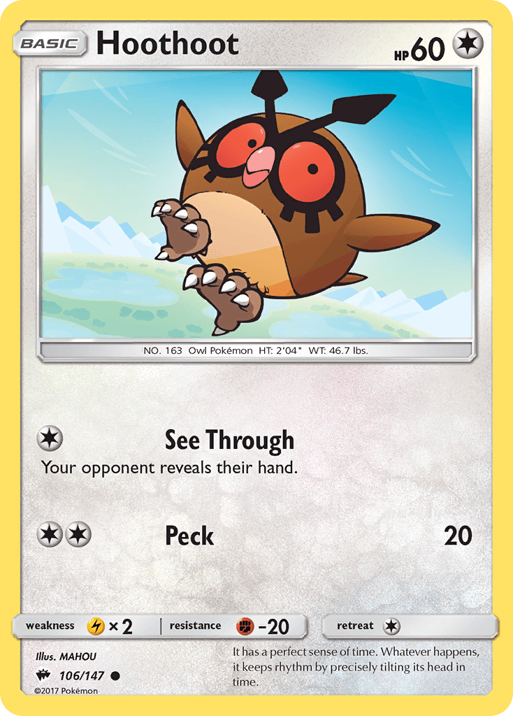 Hoothoot, Burning Shadows 106
