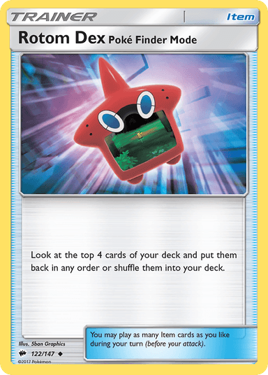 Rotom Dex Poké Finder Mode, Burning Shadows 122