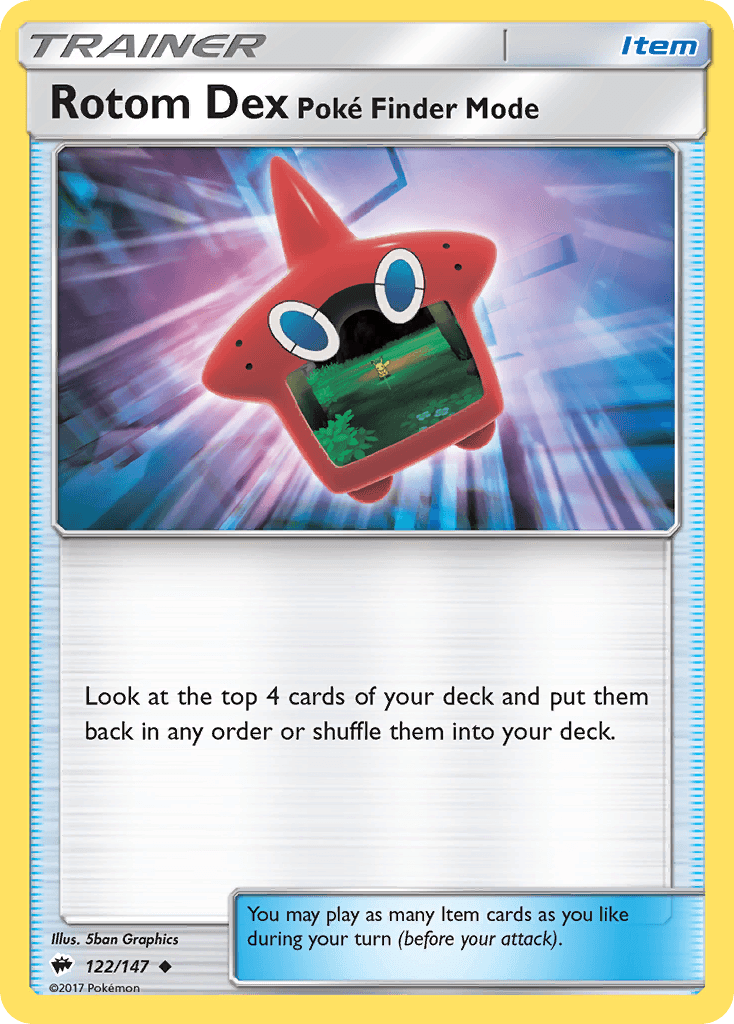 Rotom Dex Poké Finder Mode, Burning Shadows 122