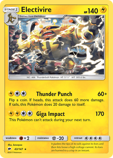 Electivire, Burning Shadows 43
