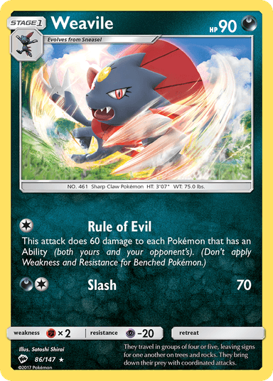 Weavile, Burning Shadows 86