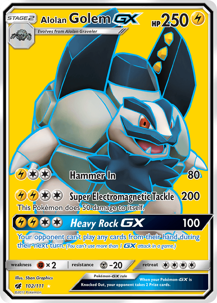 Alolan Golem-GX, Crimson Invasion 102
