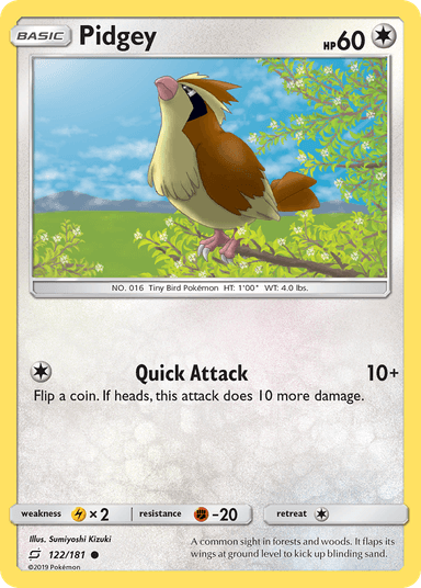 Pidgey, Team Up 122