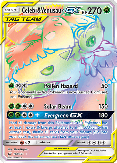 Celebi & Venusaur-GX, Team Up 182