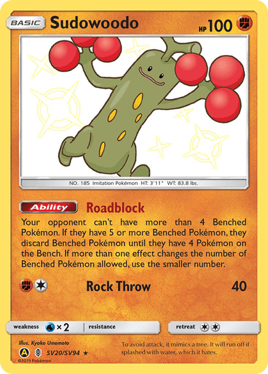 Sudowoodo, Hidden Fates Shiny Vault SV20