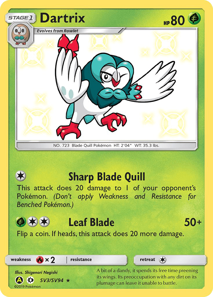 Dartrix, Hidden Fates Shiny Vault SV3
