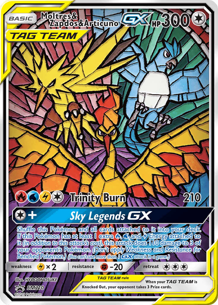 Moltres & Zapdos & Articuno-GX, SM Black Star Promos SM210