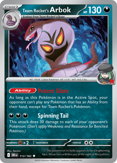 Team Rocket's Arbok, Destined Rivals 113