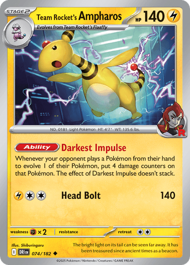 Team Rocket's Ampharos, Destined Rivals 74