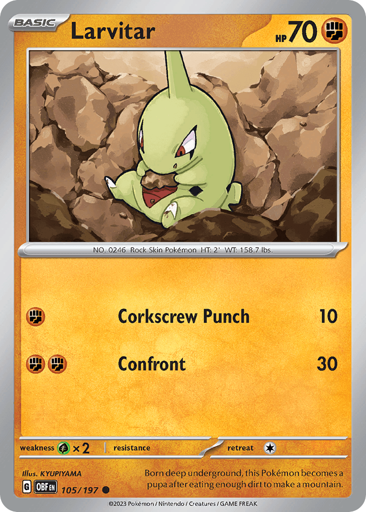 Larvitar, Obsidian Flames 105