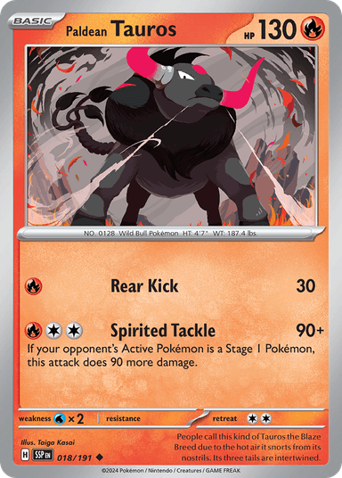 Paldean Tauros, Surging Sparks 18