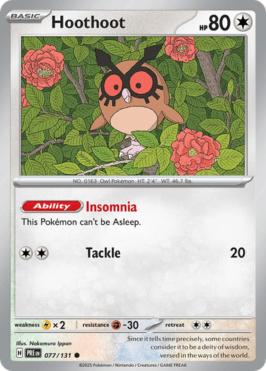 Hoothoot, Prismatic Evolutions 77