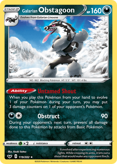 Galarian Obstagoon, Sword & Shield 119