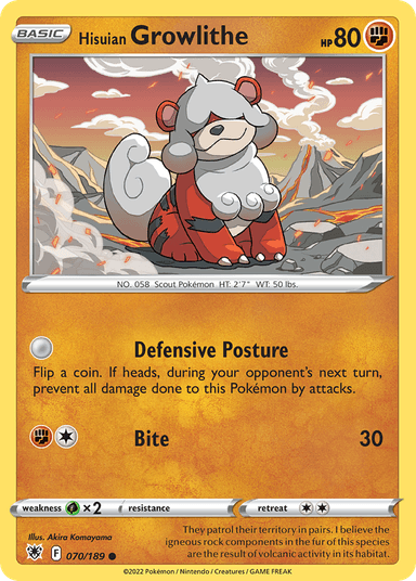 Hisuian Growlithe, Astral Radiance 70