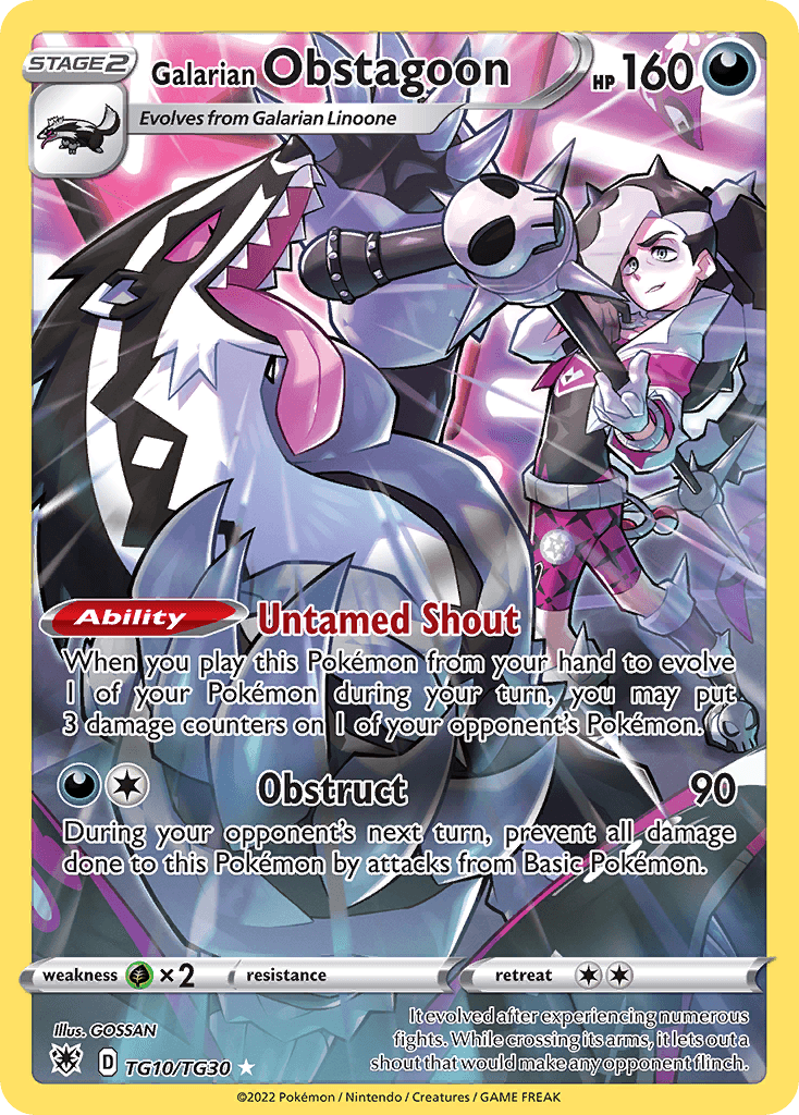 Galarian Obstagoon, Astral Radiance Trainer Gallery TG10