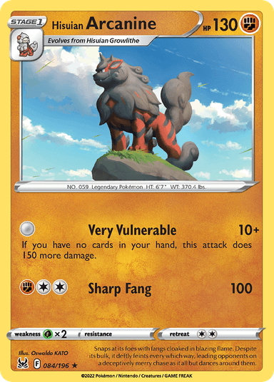 Hisuian Arcanine, Lost Origin 84