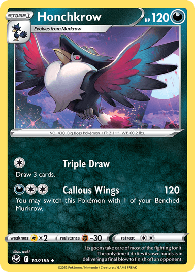 Honchkrow, Silver Tempest 107
