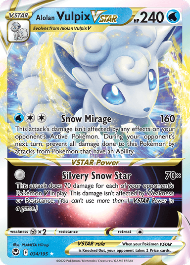 Alolan Vulpix VSTAR, Silver Tempest 34