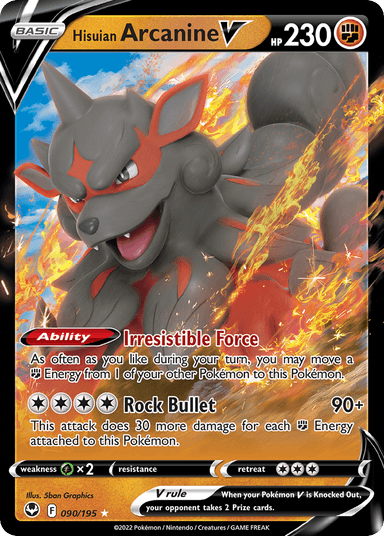 Hisuian Arcanine V, Silver Tempest 90