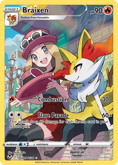 Braixen, Silver Tempest Trainer Gallery TG01