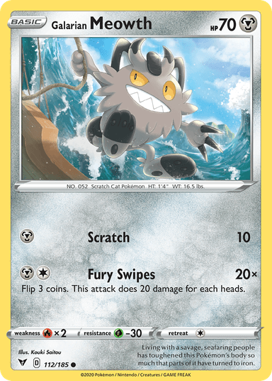 Galarian Meowth, Vivid Voltage 112