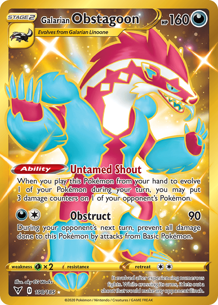 Galarian Obstagoon, Vivid Voltage 198