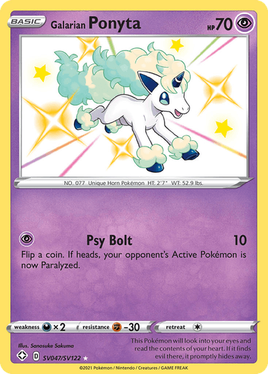 Galarian Ponyta, Shining Fates Shiny Vault SV047