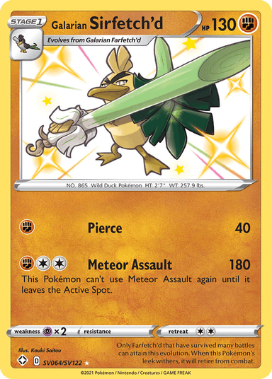 Galarian Sirfetch'd, Shining Fates Shiny Vault SV064