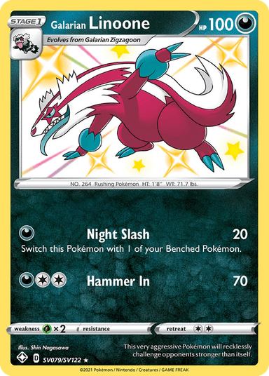 Galarian Linoone, Shining Fates Shiny Vault SV079