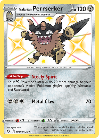 Galarian Perrserker, Shining Fates Shiny Vault SV087