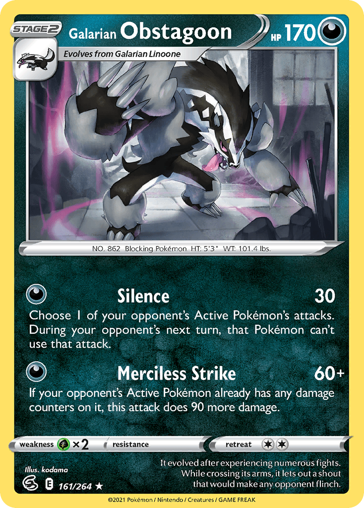 Galarian Obstagoon, Fusion Strike 161