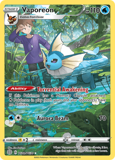 Vaporeon, Brilliant Stars Trainer Gallery TG02