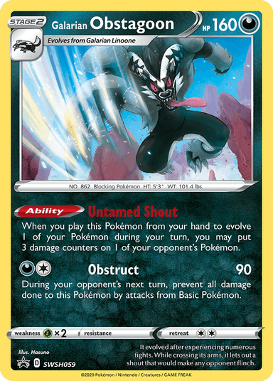 Galarian Obstagoon, SWSH Black Star Promos SWSH059