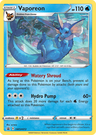 Vaporeon, SWSH Black Star Promos SWSH072